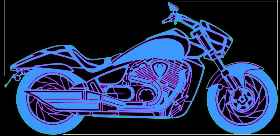 Motor Bike 2D Drafting Design Parts for CNC Cutting Machines